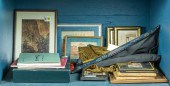 ONE BIN OF ASIAN FRAMED ARTWOR