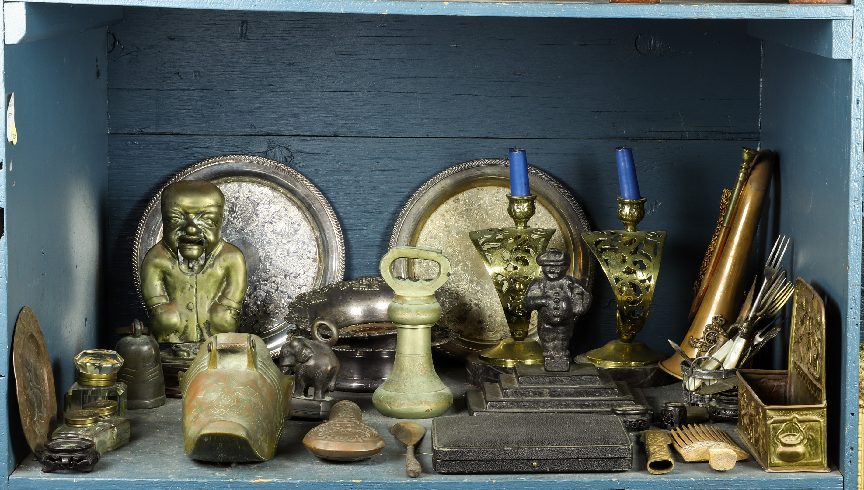 ONE BIN OF ASSORTED SILVER PLATE