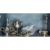 ONE BIN OF MOSTLY SILVER PLATE