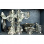 ONE BIN OF MOSTLY SILVER PLATE
