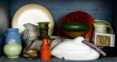 ONE BIN OF POTTERY INCLUDING B