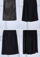 One black Givenchy silk pleate