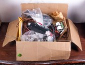 ONE BOX OF AUDIO PARTS One box