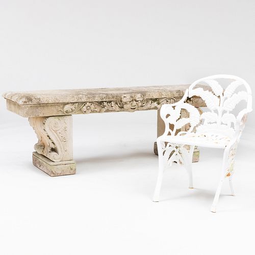 ONE COMPOSITION GARDEN BENCH WITH A