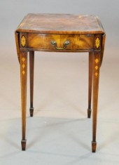 ONE-DRAWER INLAID LEATHER PEMB