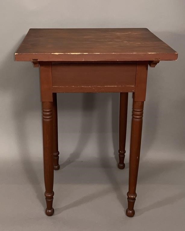 ONE DRAWER STAND CA. 1830; IN A RED