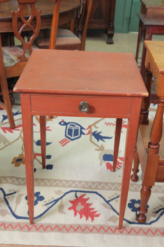 ONE DRAWER STAND. Salmon painted