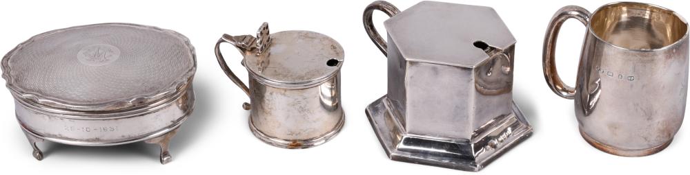 ONE ENGLISH SILVER MUSTARD POT, A