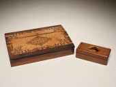 One inlaid slant front lap des