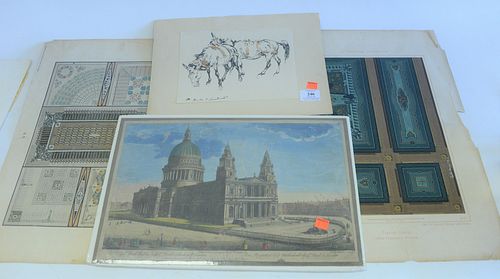 ONE LARGE GROUP OF UNFRAMED PRINTS,