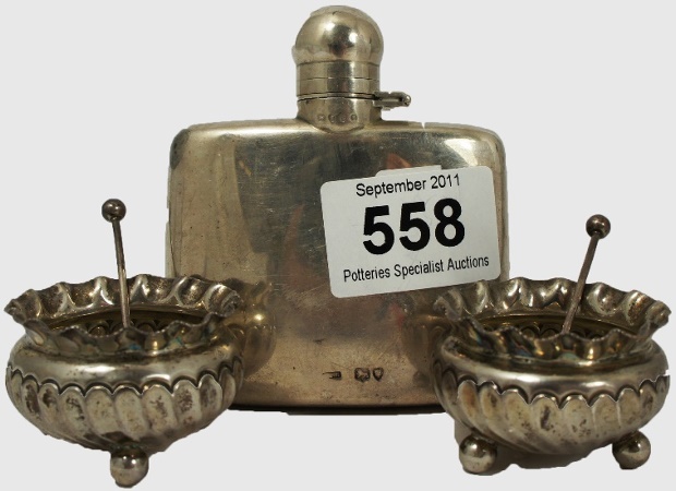 One Pair of Solid Silver Salts