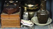 ONE SHELF OF ASIAN DECORATIVE