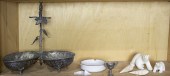 ONE SHELF OF DECORATIVE ITEMS