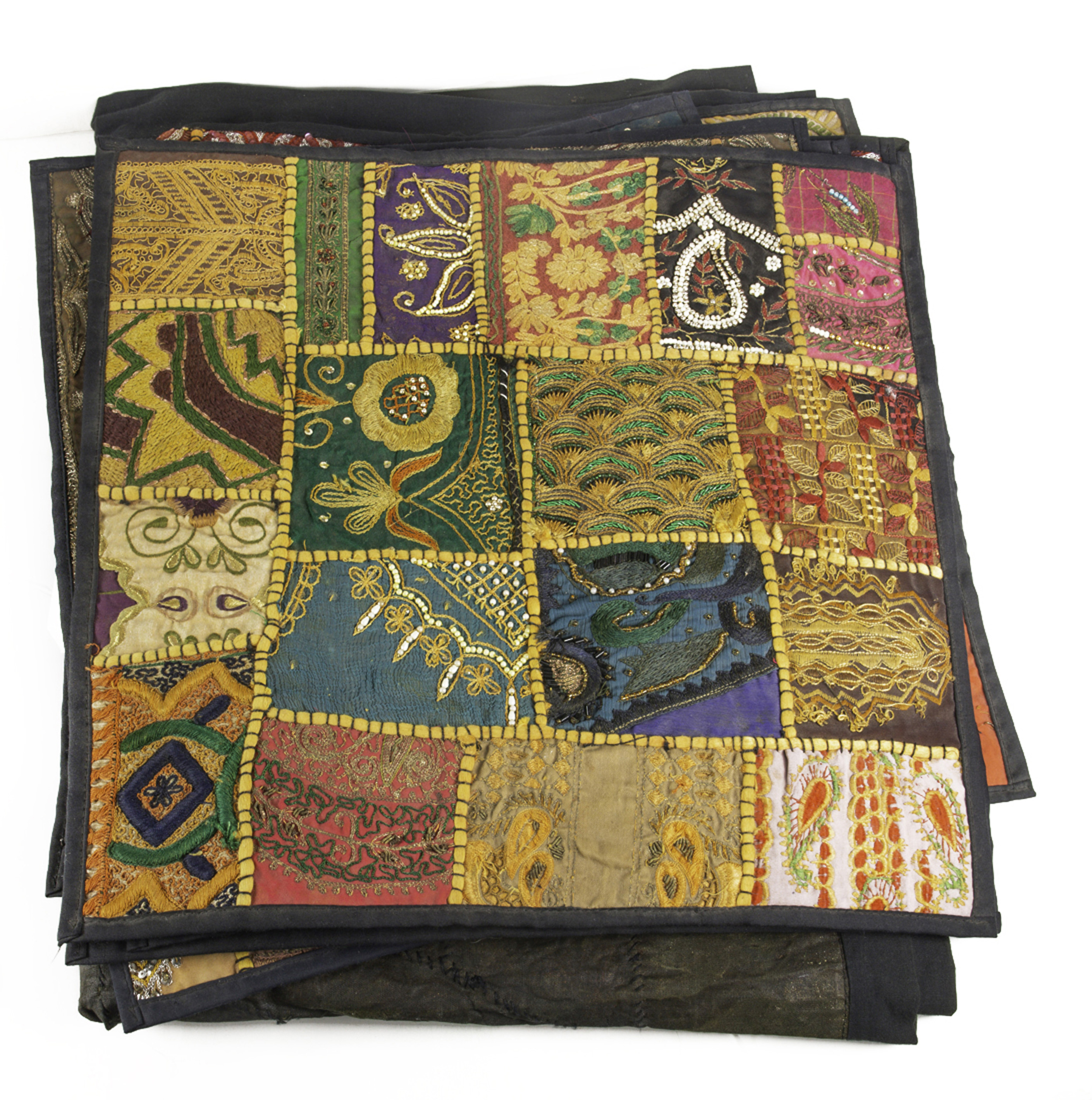 ONE SHELF OF EMBROIDERED BURMESE