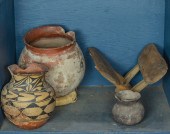 ONE SHELF OF MOSTLY POTTERY On