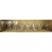ONE SHELF OF STEMWARE ENGRAVED