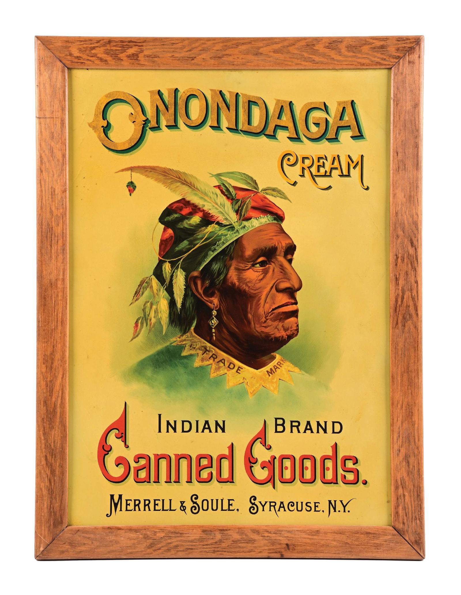 ONONDAGA CREAM SIGN W/ NATIVE