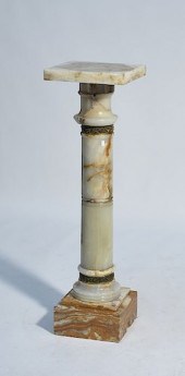 ONYX AND BRONZE PEDESTAL 40.5”