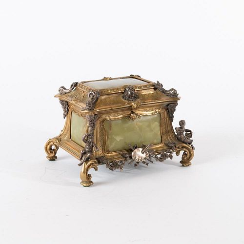 ONYX AND ORMOLU CASKET WITH