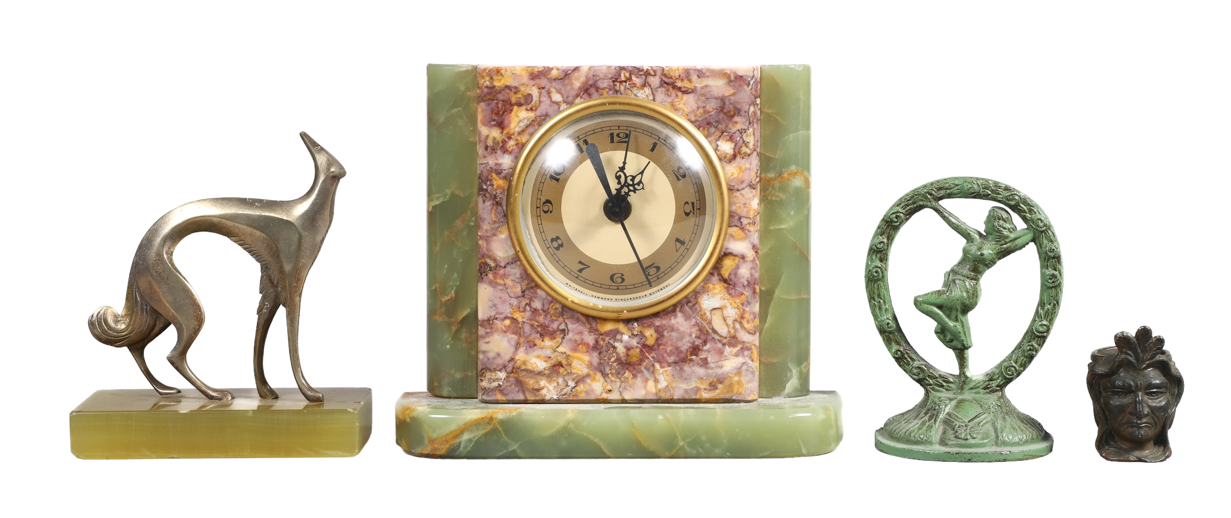 Onyx mantle clock and Art Deco