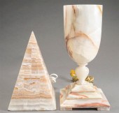 ONYX TABLE TORCHERE AND PYRAMI