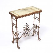 ONYX TOP WROUGHT IRON HALL TAB