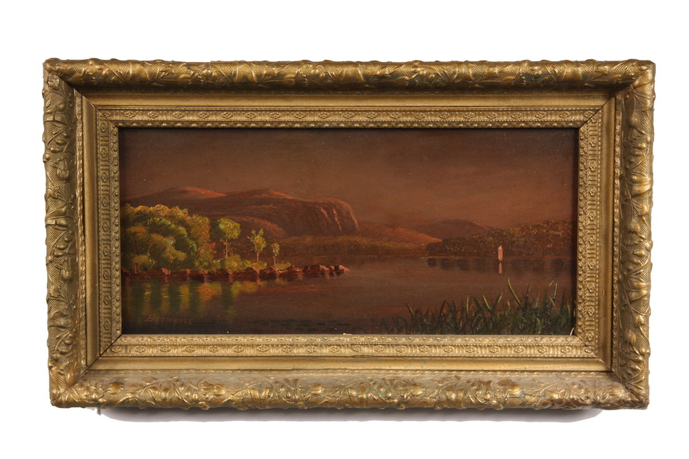 OOP- 19th C lake scene signed ll