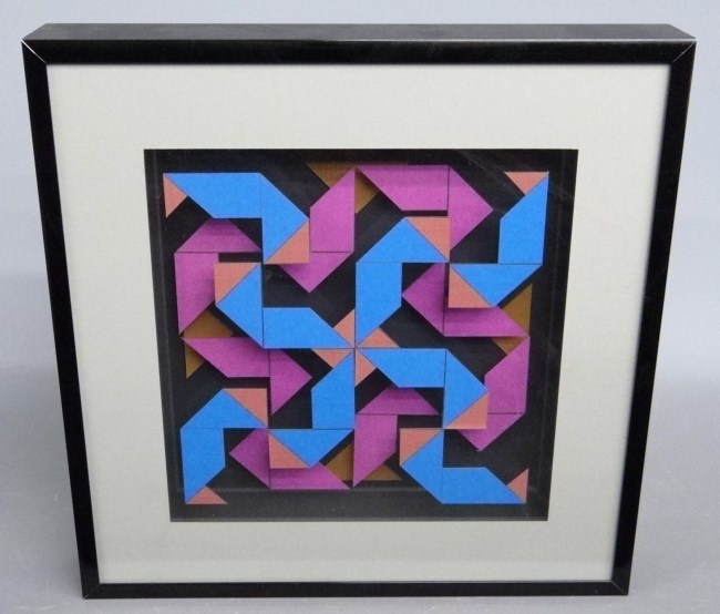 Op Art 3-D picture. 13 1/2'' x 13