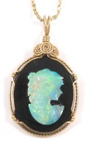 OPAL AND BLACK ONYX PENDANT NE