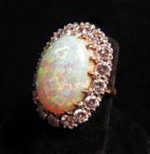 Opal and diamond dinner ring