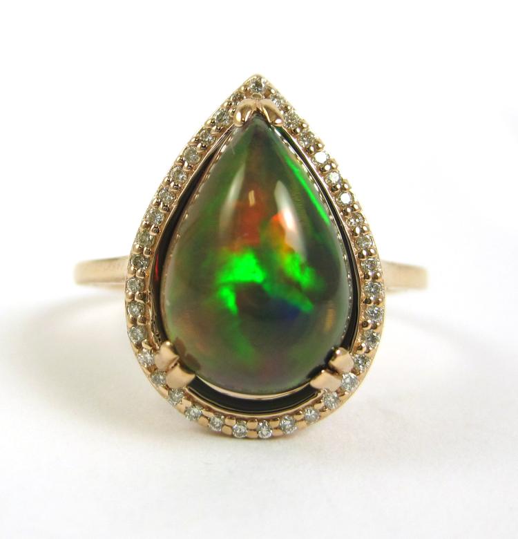 OPAL, DIAMOND AND FOURTEEN KARAT