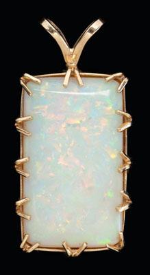 Opal pendant, rectangular