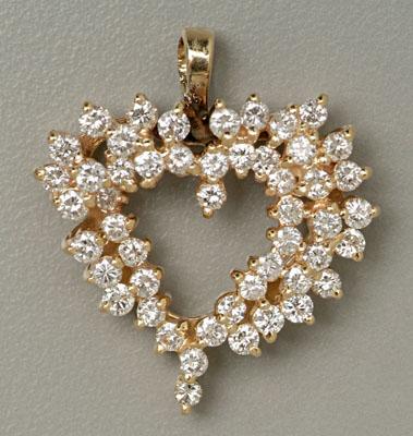 Open heart diamond pendant, 50