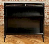 OPEN MARBLE TOP 2 DRAWER BOOKC