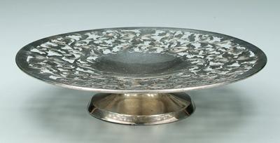 Openwork sterling cake plate,