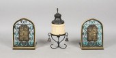 OPPENHEIM BOOKENDS, METAL AND