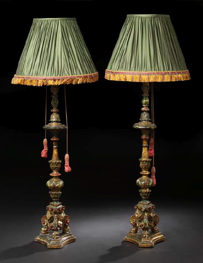 Opulent Pair of Italian Carved,