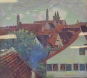 ORA COLTMAN OIL ON CANVAS ROOF