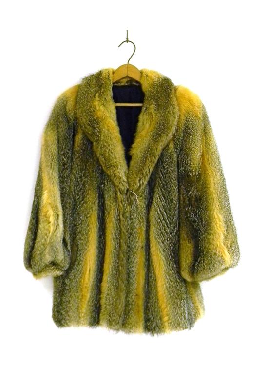 Orange and black striped fur jacket