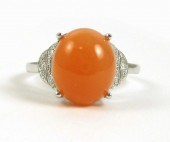 ORANGE MOONSTONE, DIAMOND AND