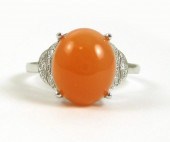 ORANGE MOONSTONE, DIAMOND AND