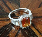 ORANGE SAPPHIRE, DIAMOND AND G