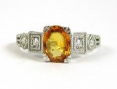 ORANGE SAPPHIRE, DIAMOND AND P