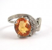 ORANGE SAPPHIRE, DIAMOND AND T