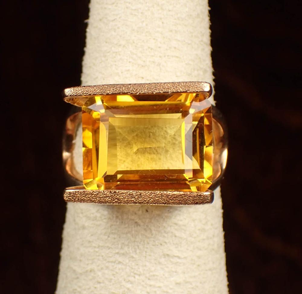 ORANGE SPINEL AND FOURTEEN KARAT