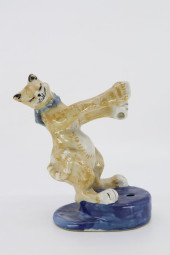 ORANGE TABBY CAT BUD VASE, 6X7