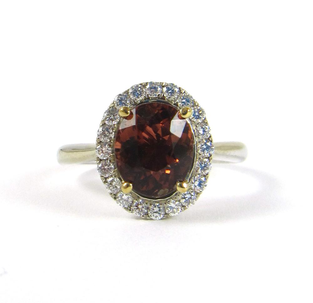 ORANGE TOURMALINE, DIAMOND AND