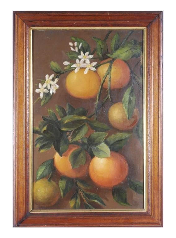 ORANGES, OIL ON BOARD, EARLY 20TH