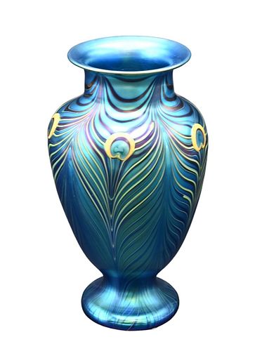 ORIENT AND FLUME COBALT VASE,