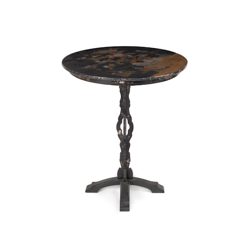 Oriental black lacquer tea table
